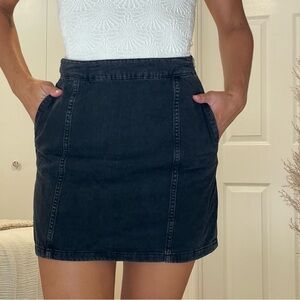 Black Jean Skirt